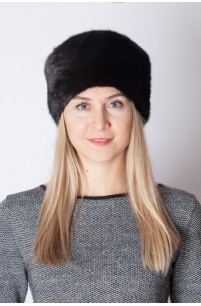 Black mink fur hat